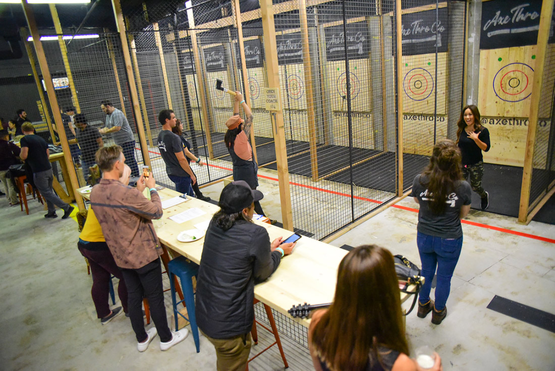 Group enjoying a private event at Axe Thro Co
